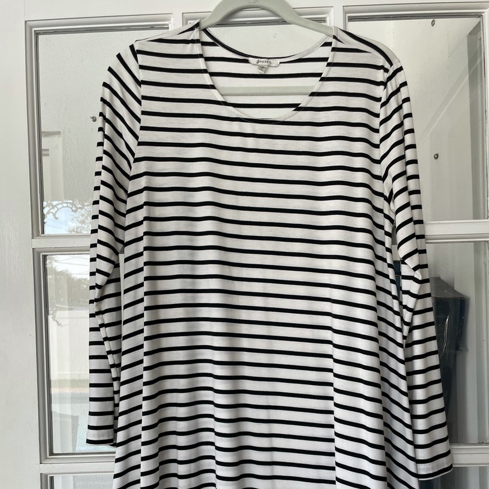 Long sleeve striped shirt dress